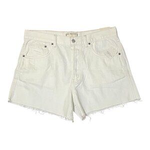 We The Free People Womens White Cutoff Shorts Button Fly Denim NWT Size 31 NWT